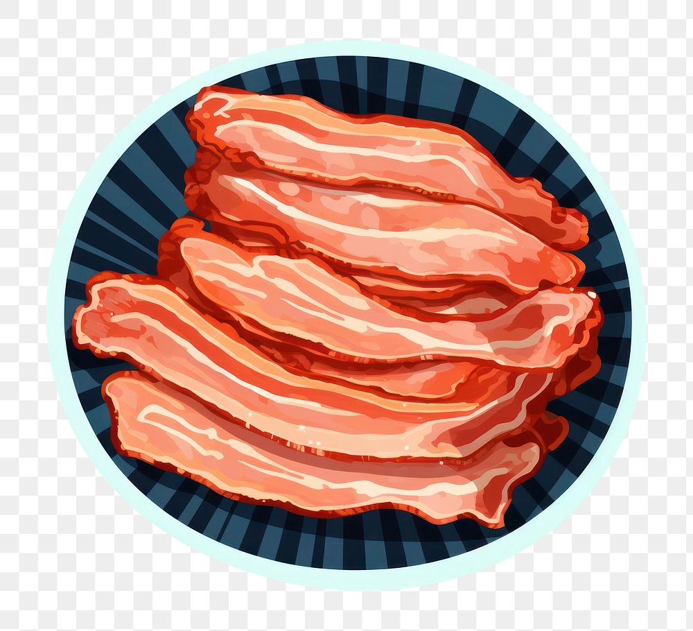 PNG Bacon meat food pork. AI generated Image by rawpixel.