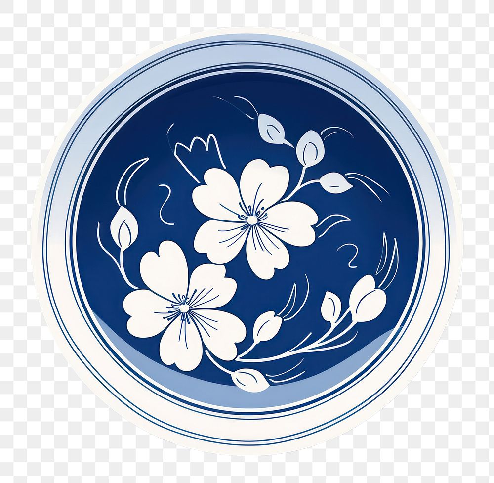 PNG Porcelain pattern freshness dishware. AI generated Image by rawpixel.