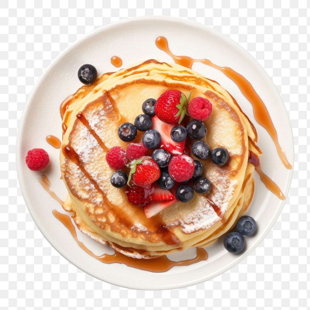 PNG Pancake dessert berry fruit. AI generated Image by rawpixel.