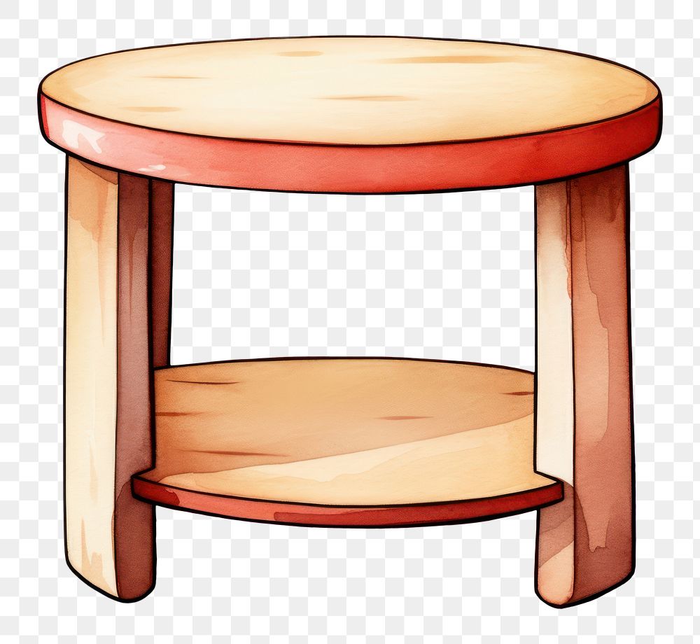 PNG Side table furniture cartoon white background. AI generated Image by rawpixel.