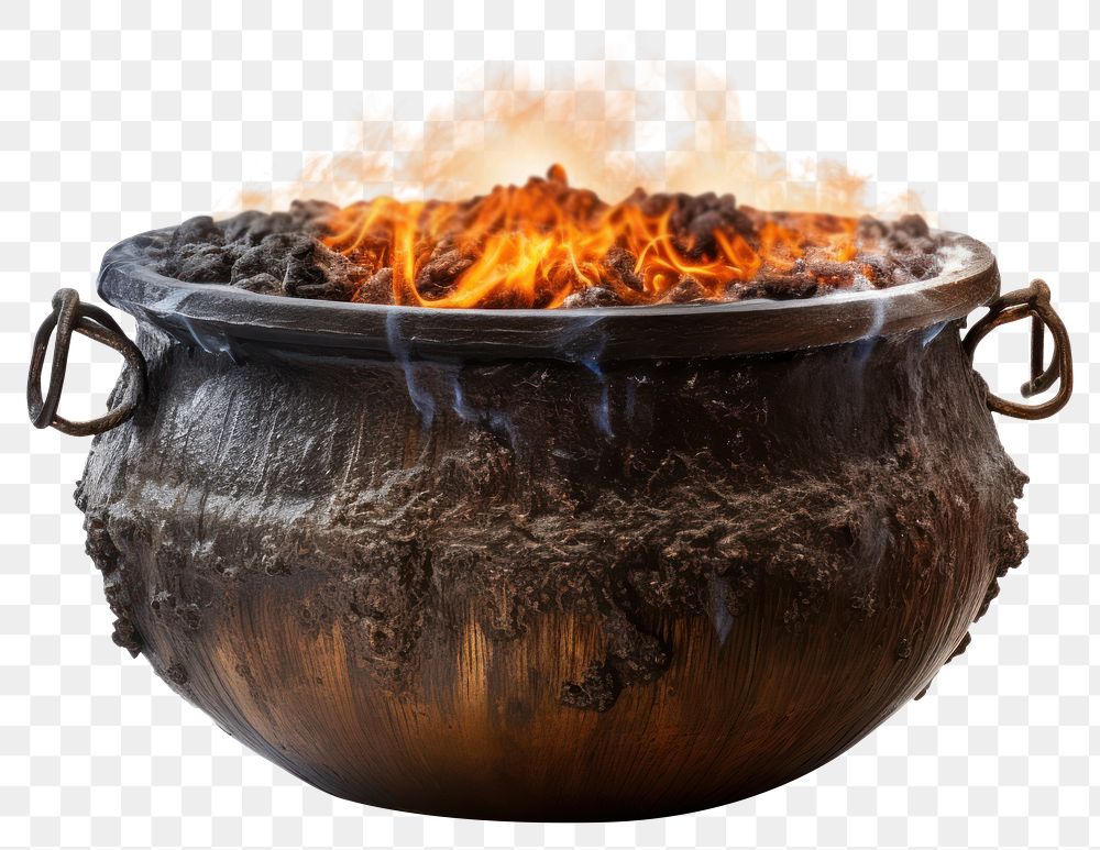 PNG Cauldron bonfire white background fireplace. AI generated Image by rawpixel.
