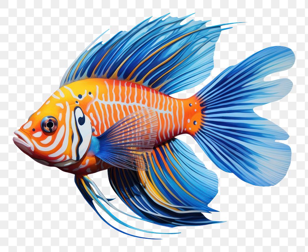 PNG Tropical fish goldfish animal white background. AI generated Image by rawpixel.