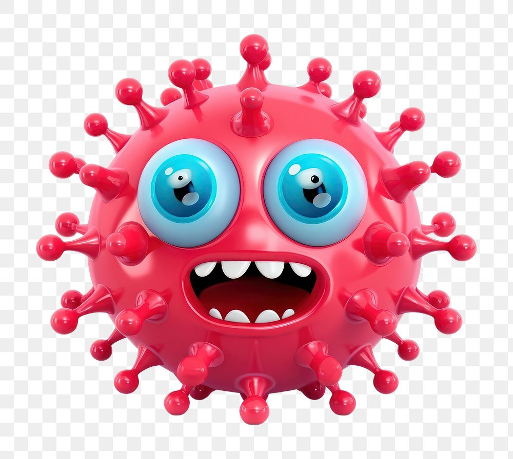 PNG Virus cartoon toy white background. AI generated Image by rawpixel.