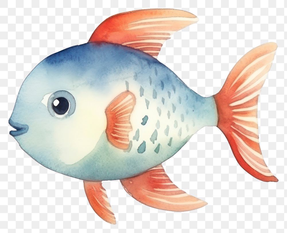 PNG Fish cartoon animal white background. AI generated Image by rawpixel.