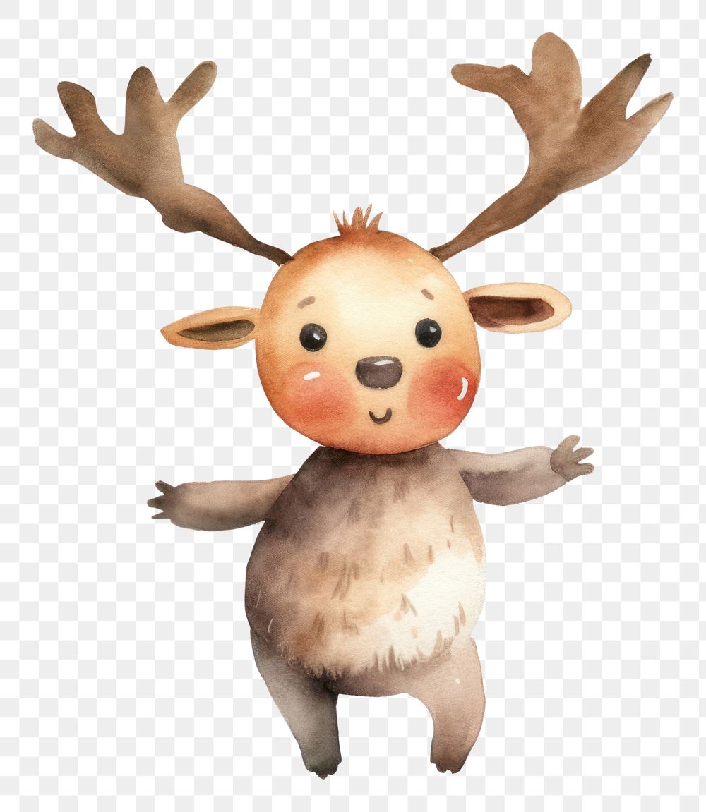 PNG Cartoon animal mammal deer. AI generated Image by rawpixel.
