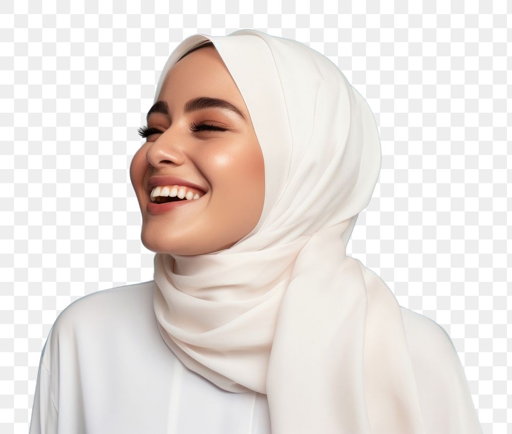 PNG Teeth woman Hijab laughing. 