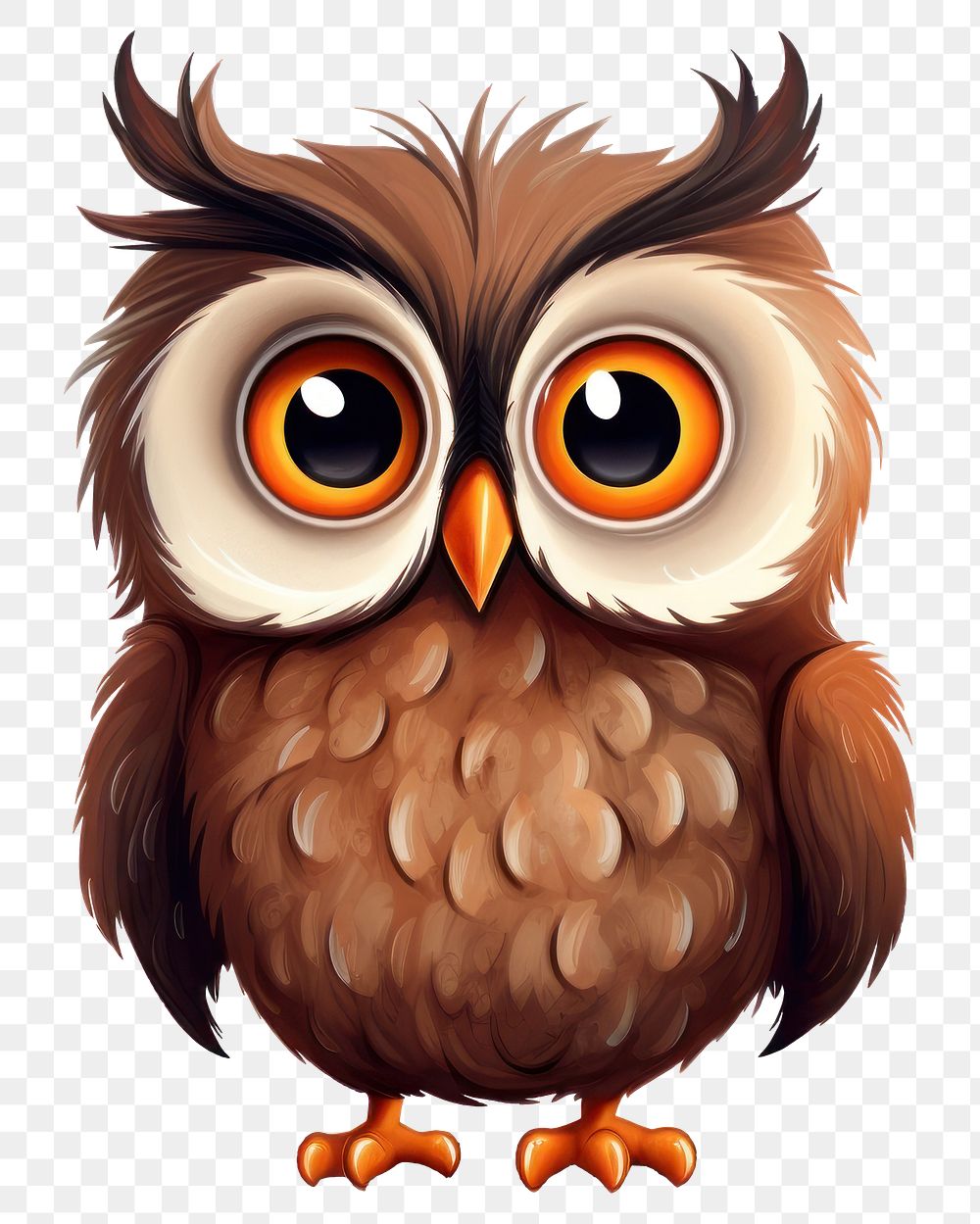 PNG Owl cartoon animal bird. AI generated Image by rawpixel.