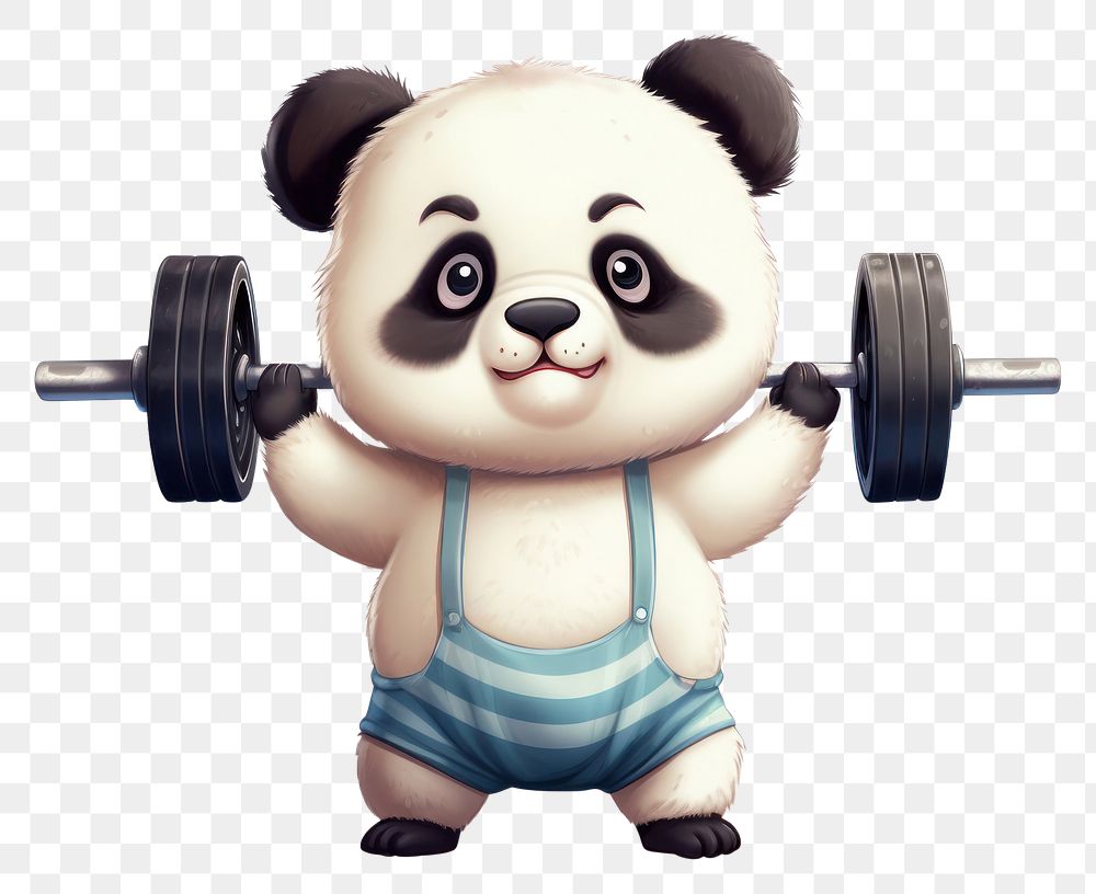 PNG  Exercise panda toy representation. AI generated Image by rawpixel.