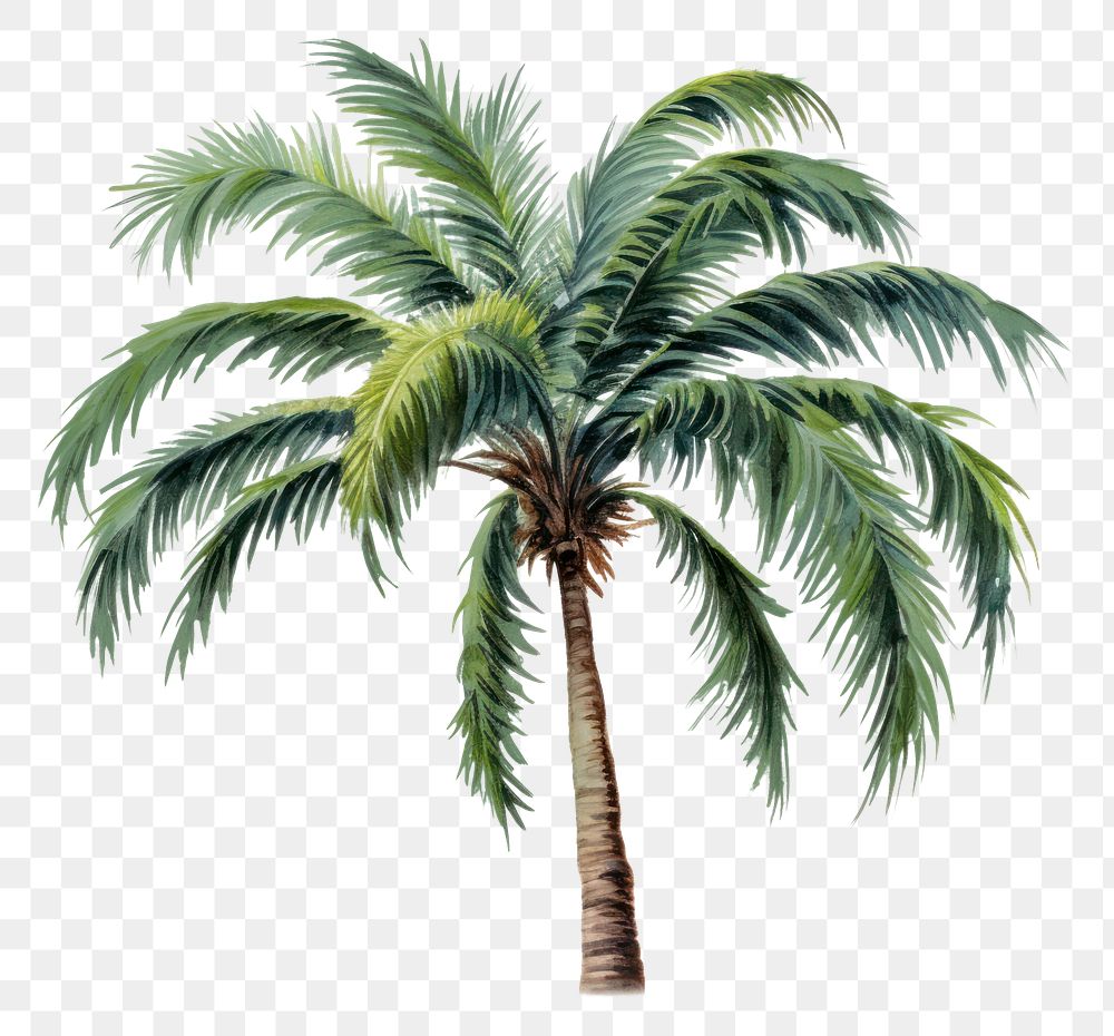 PNG Palm tree plant white background arecaceae. AI generated Image by rawpixel.