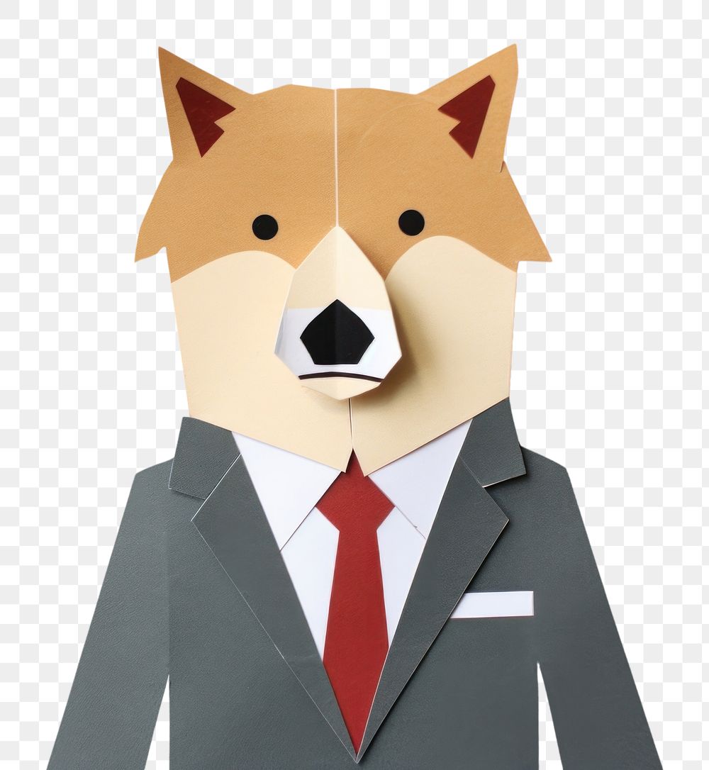 PNG Dog businessman animal paper anthropomorphic. 