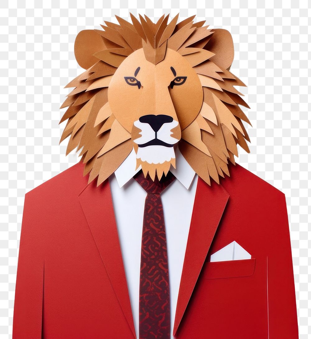 PNG Lion businessman mammal animal adult. AI generated Image by rawpixel.