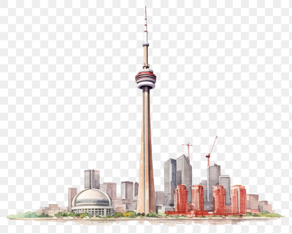 PNG Toronto tower architecture building city. AI generated Image by rawpixel.