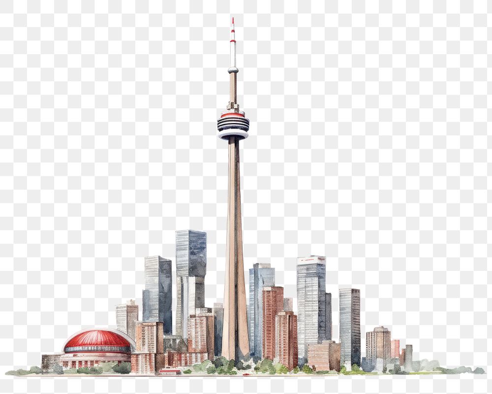 PNG Toronto tower architecture building landmark. .