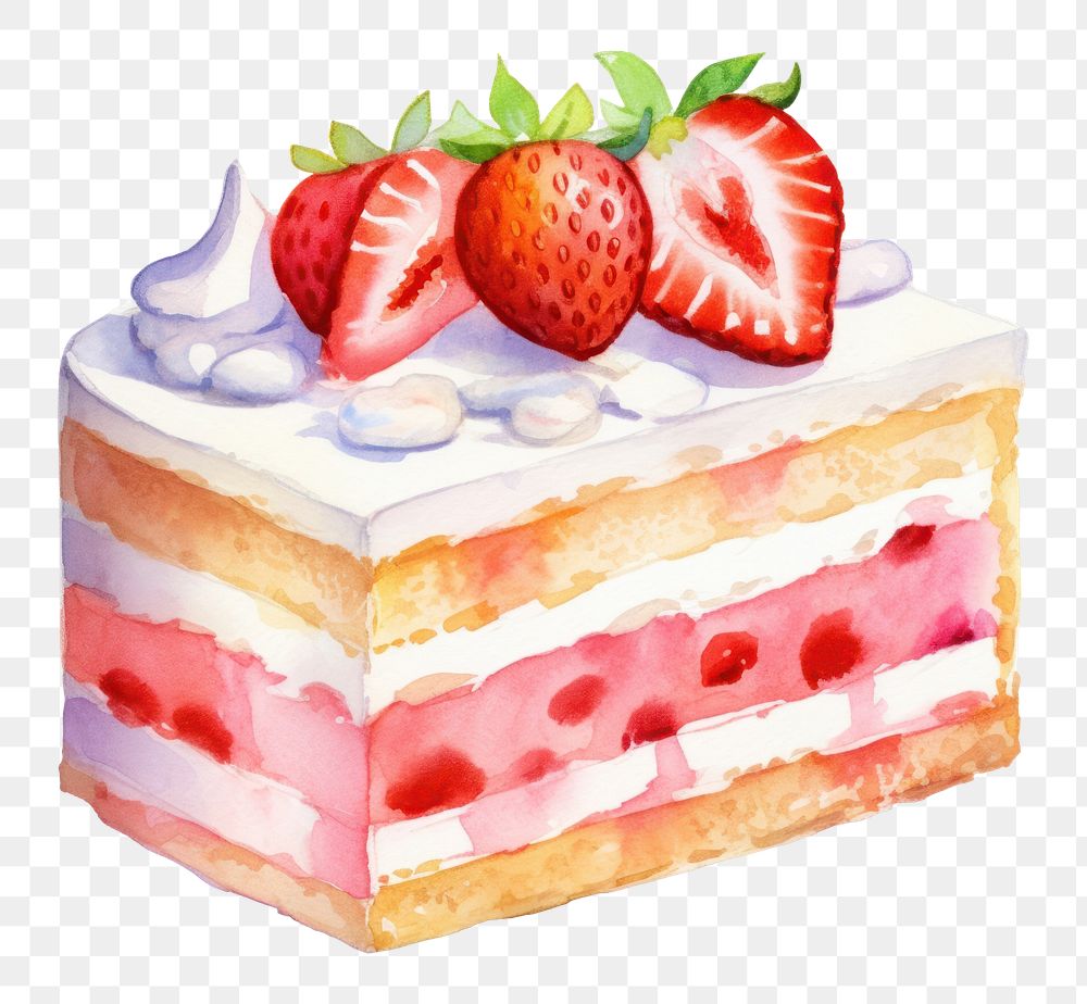 PNG Strawberry cake dessert fruit. AI generated Image by rawpixel.