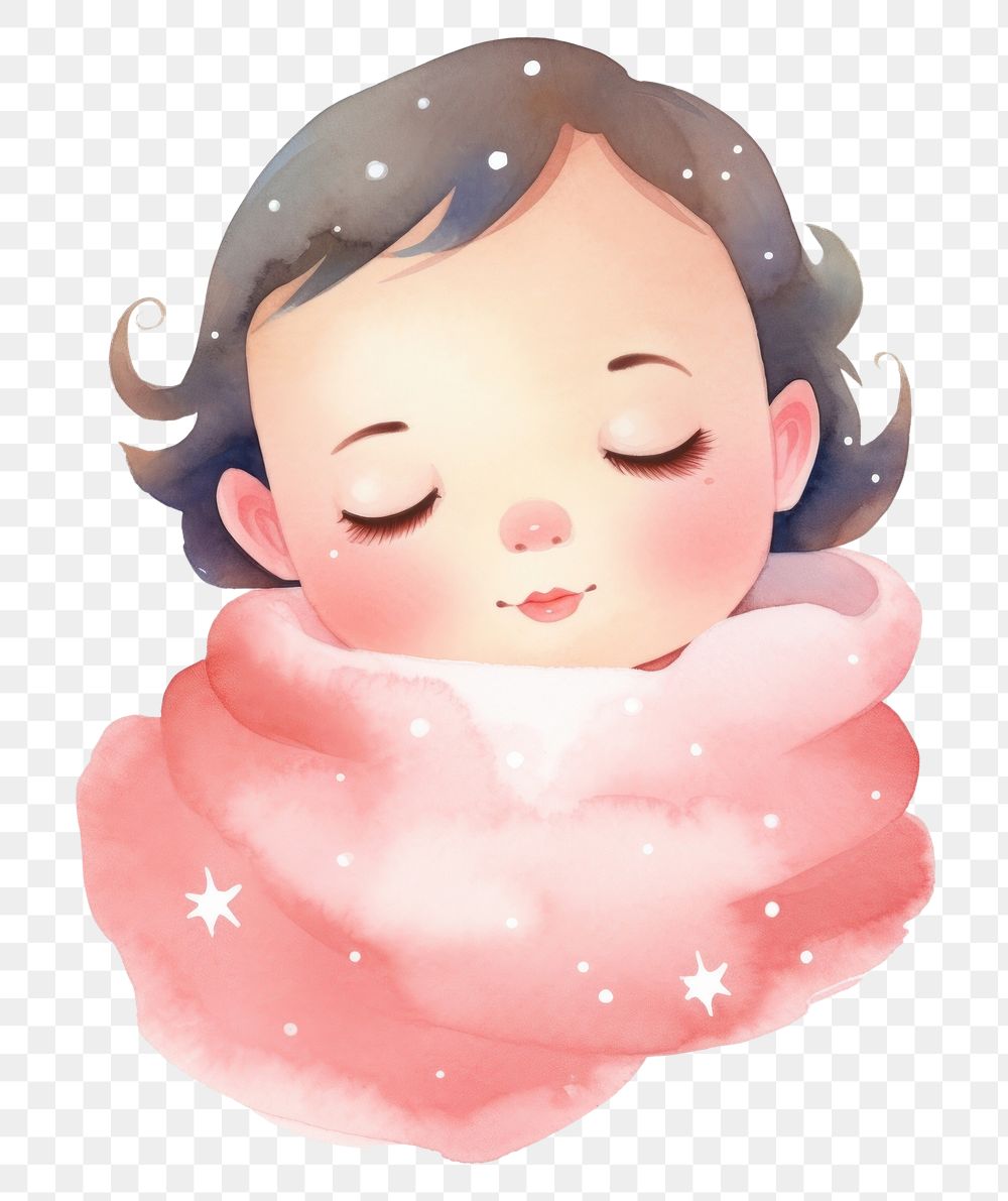 PNG  Baby girl cartoon cute comfortable. AI generated Image by rawpixel.