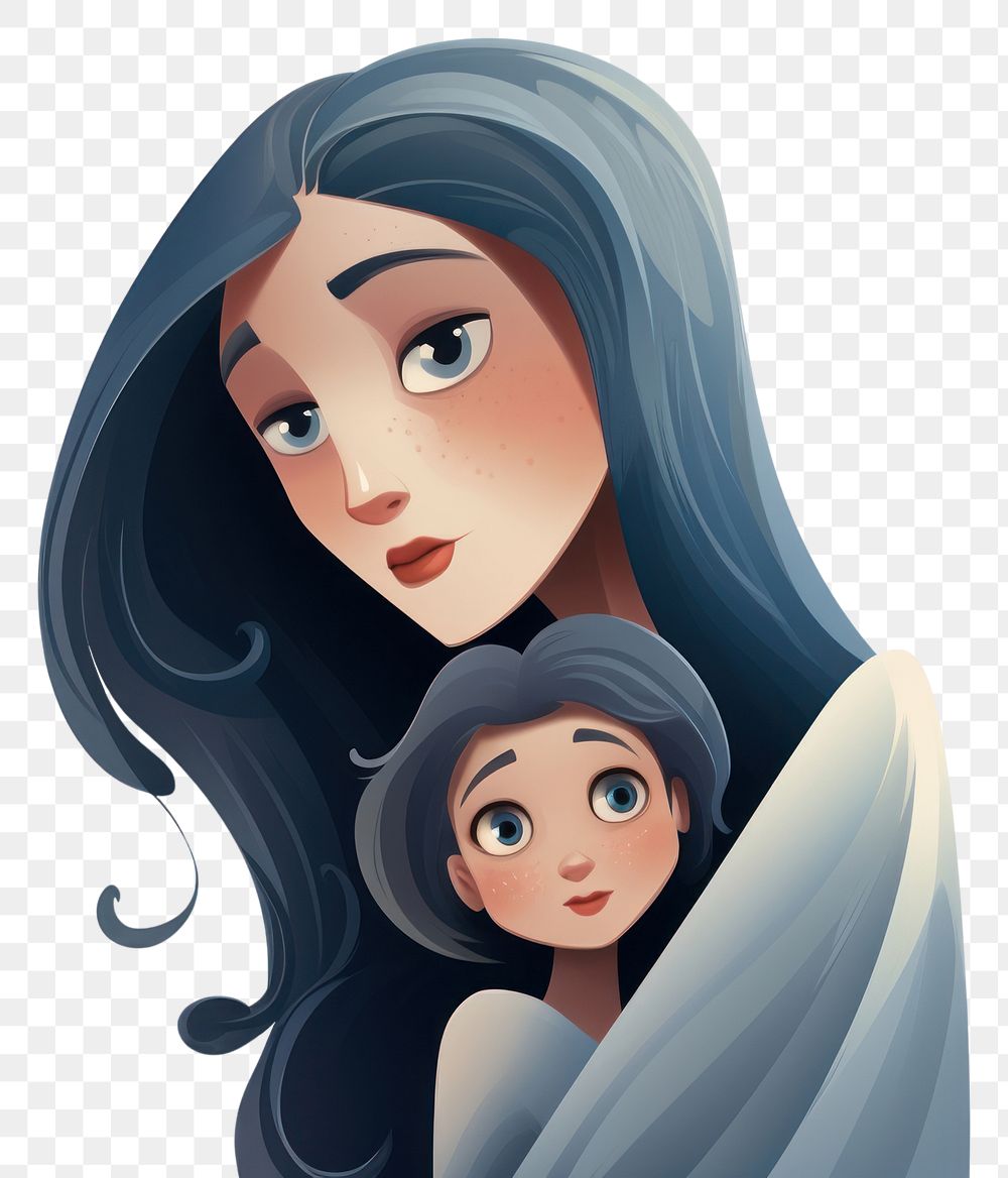 PNG Mother portrait cartoon adult. AI generated Image by rawpixel.