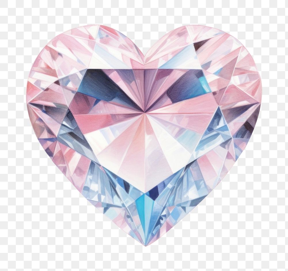 PNG Diamond heart gemstone jewelry white background. .