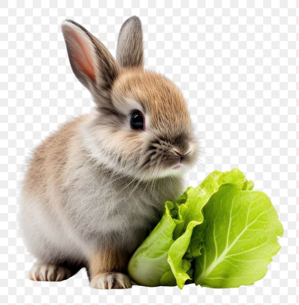 PNG Bunny eat vegetable rodent animal mammal. AI generated Image by rawpixel.