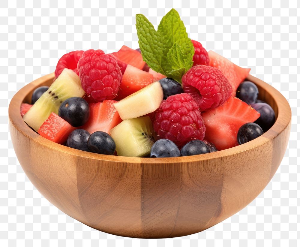 PNG Fruit bowl blueberry raspberry. AI generated Image by rawpixel.