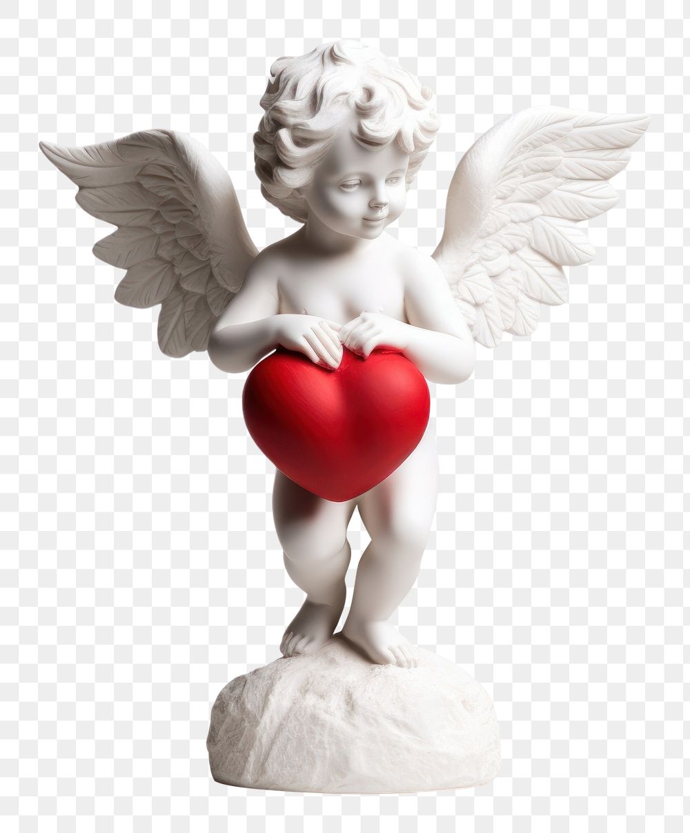 PNG Sculpture figurine statue angel. AI generated Image by rawpixel.