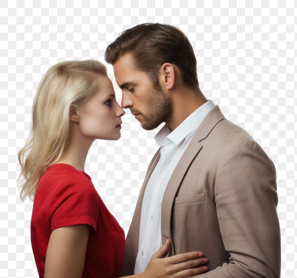PNG Portrait kissing adult contemplation. AI generated Image by rawpixel.