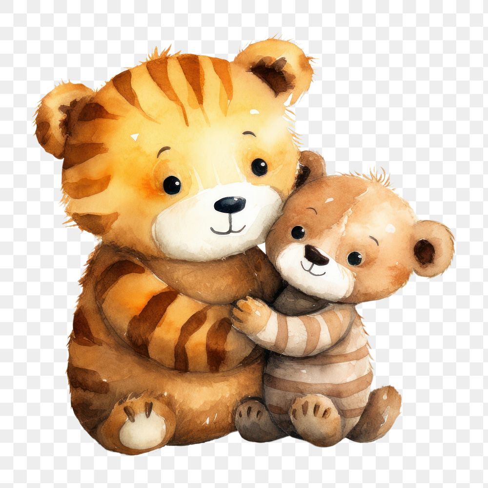 PNG Animal plush bear toy. 