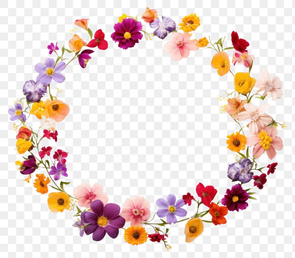 PNG Floral circle border flower petal plant. AI generated Image by rawpixel.