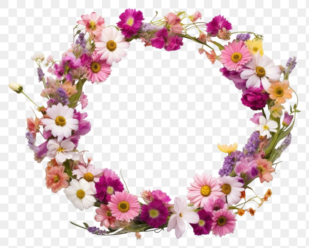 PNG Floral circle border flower petal plant. 