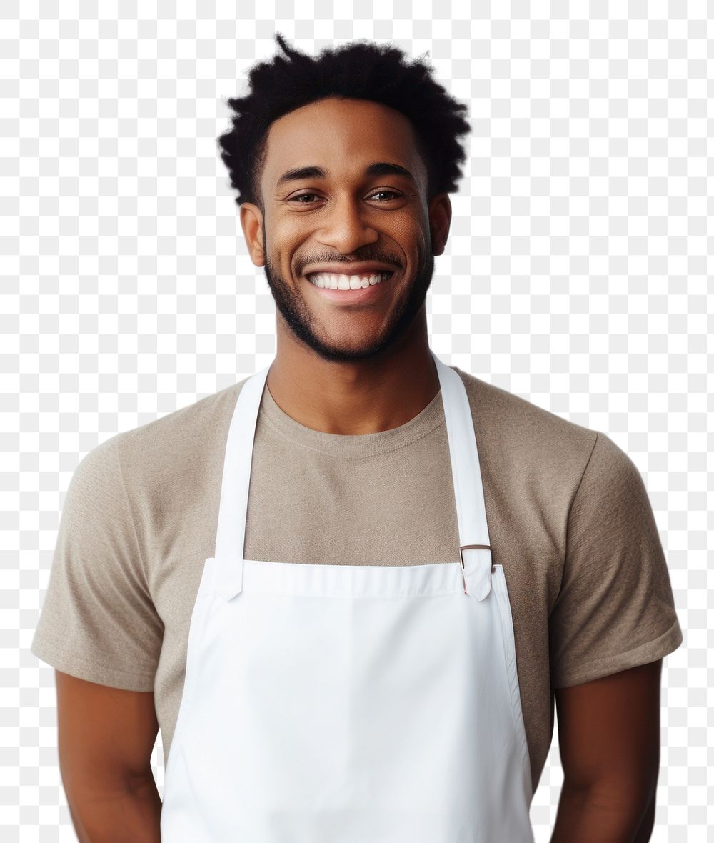 PNG Smiling adult smile apron. AI generated Image by rawpixel.
