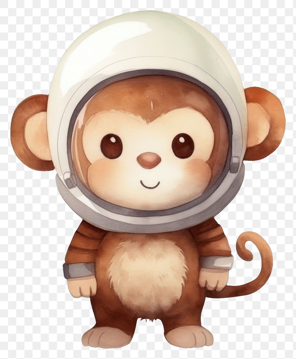 PNG Monkey wearing space helmet cartoon animal nature. 