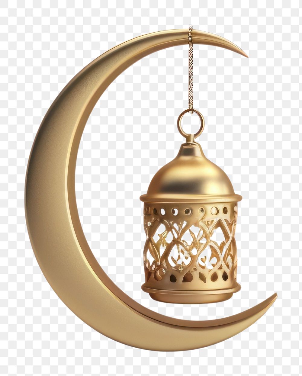 PNG Crescent lantern locket lamp. AI generated Image by rawpixel.