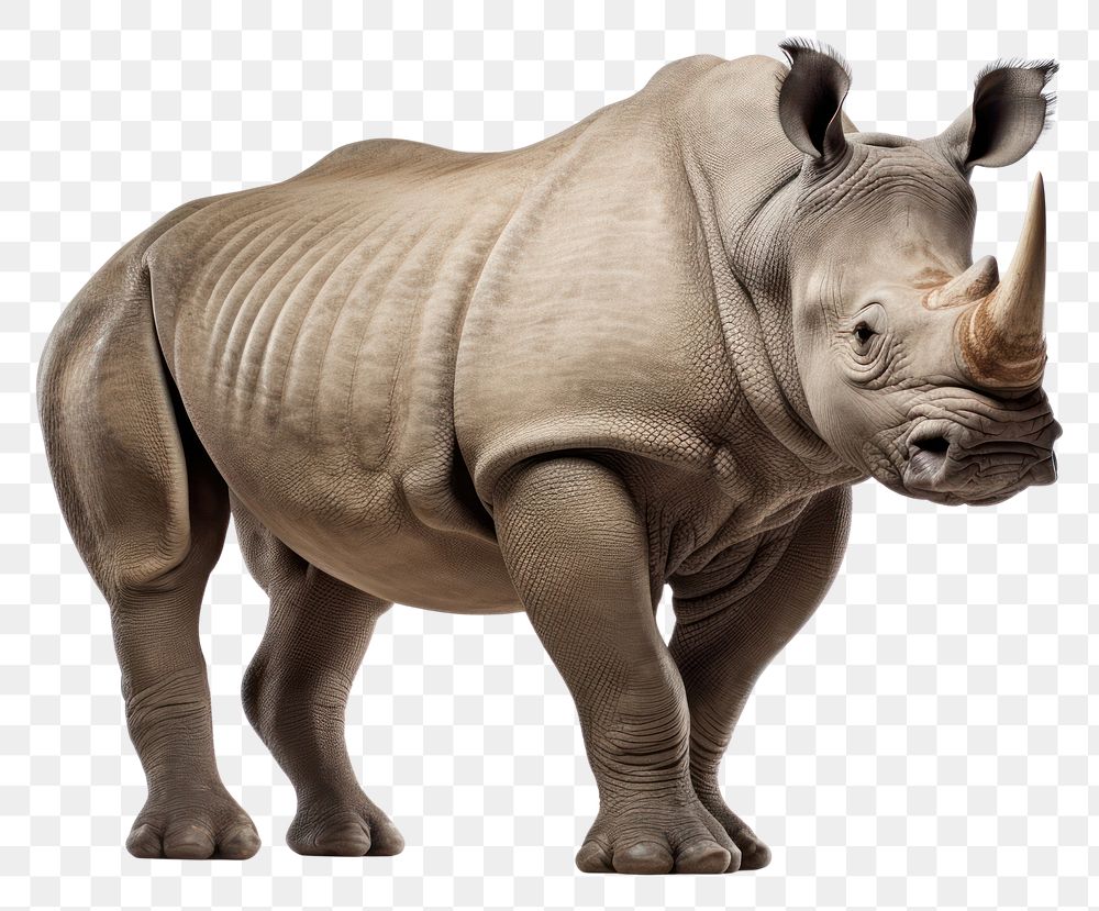 PNG One-horned rhino wildlife animal mammal. AI generated Image by rawpixel.
