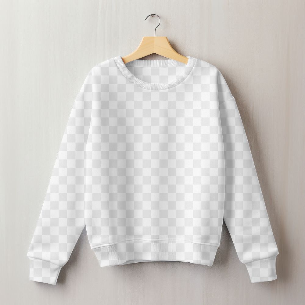 Winter sweater png, transparent mockup