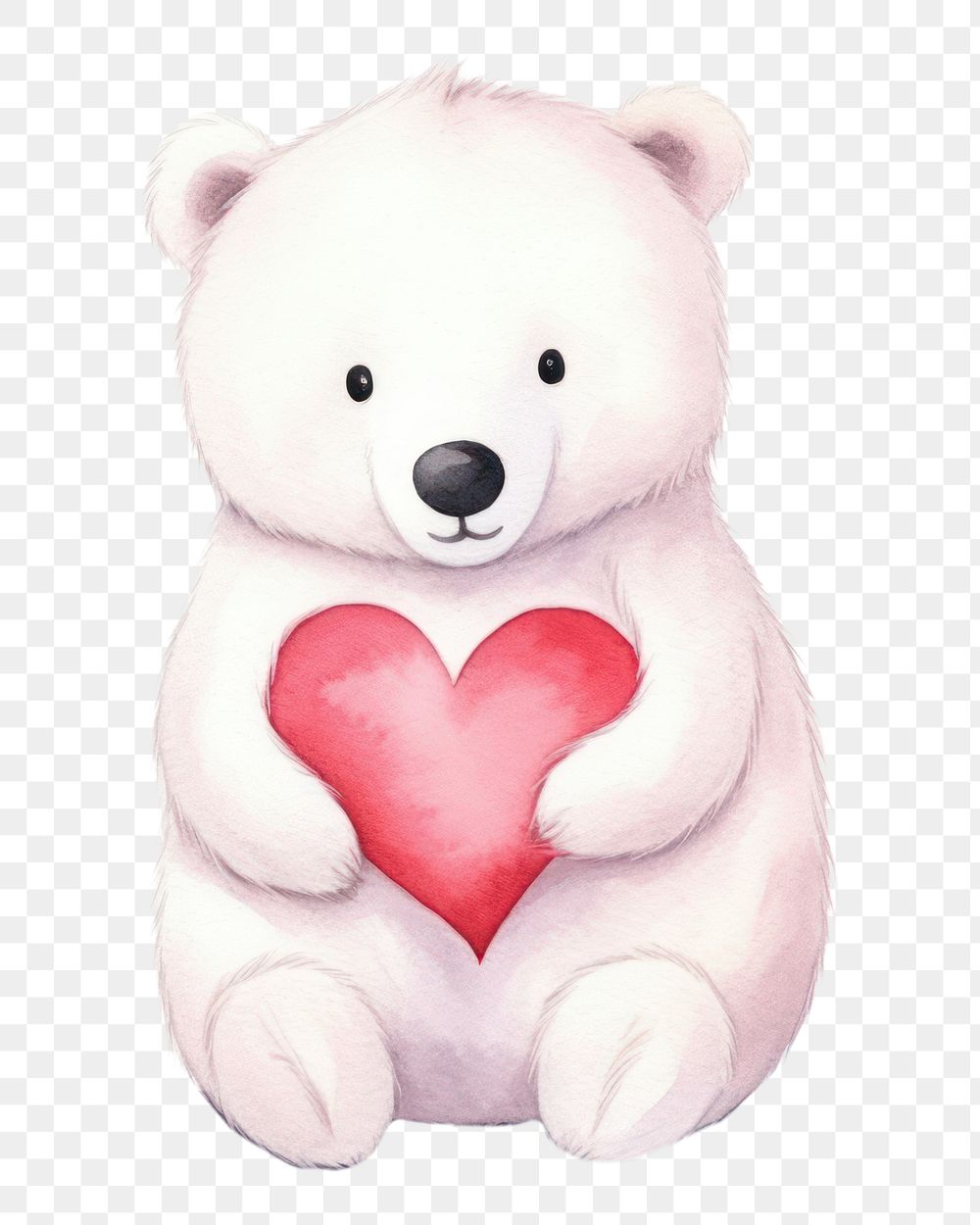 PNG Polar Bear plush heart cute. AI generated Image by rawpixel.