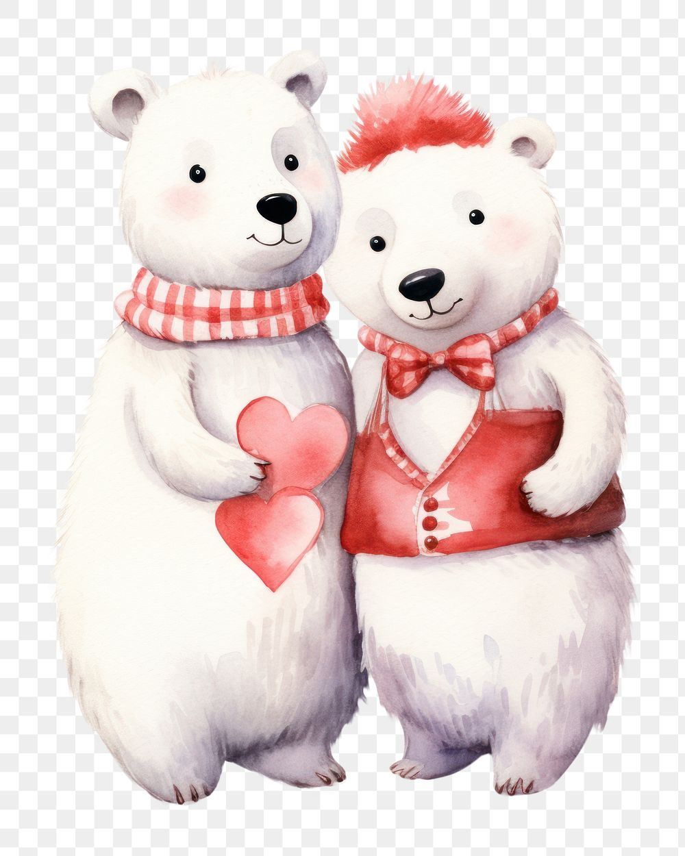 PNG Polar Bear snowman love cute. 