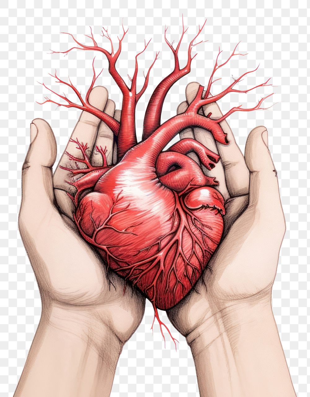 PNG Heart hand creativity medical. AI generated Image by rawpixel.