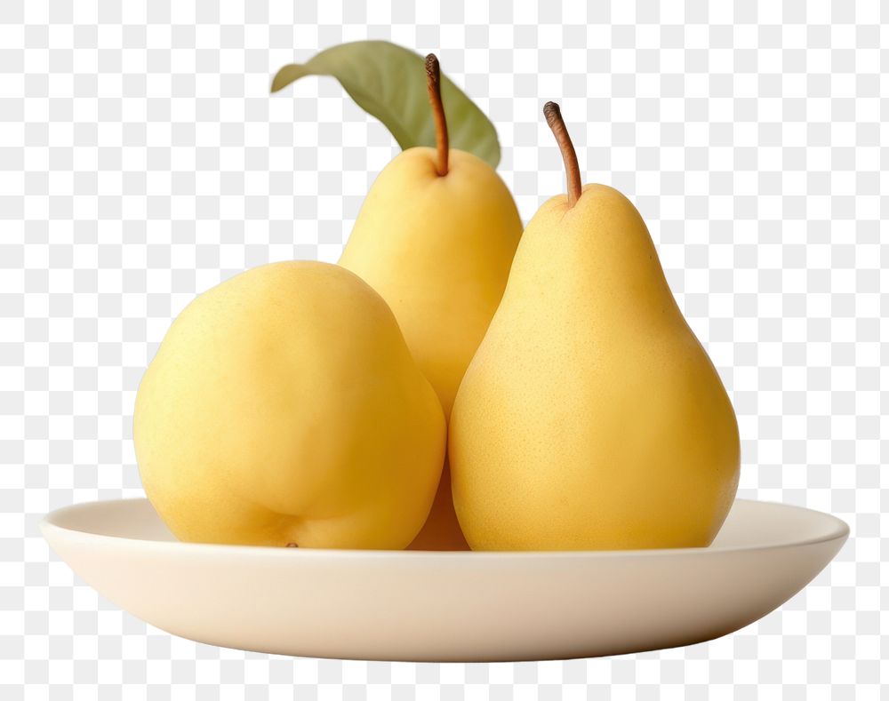 PNG Pears fruit plate plant. AI generated Image by rawpixel.