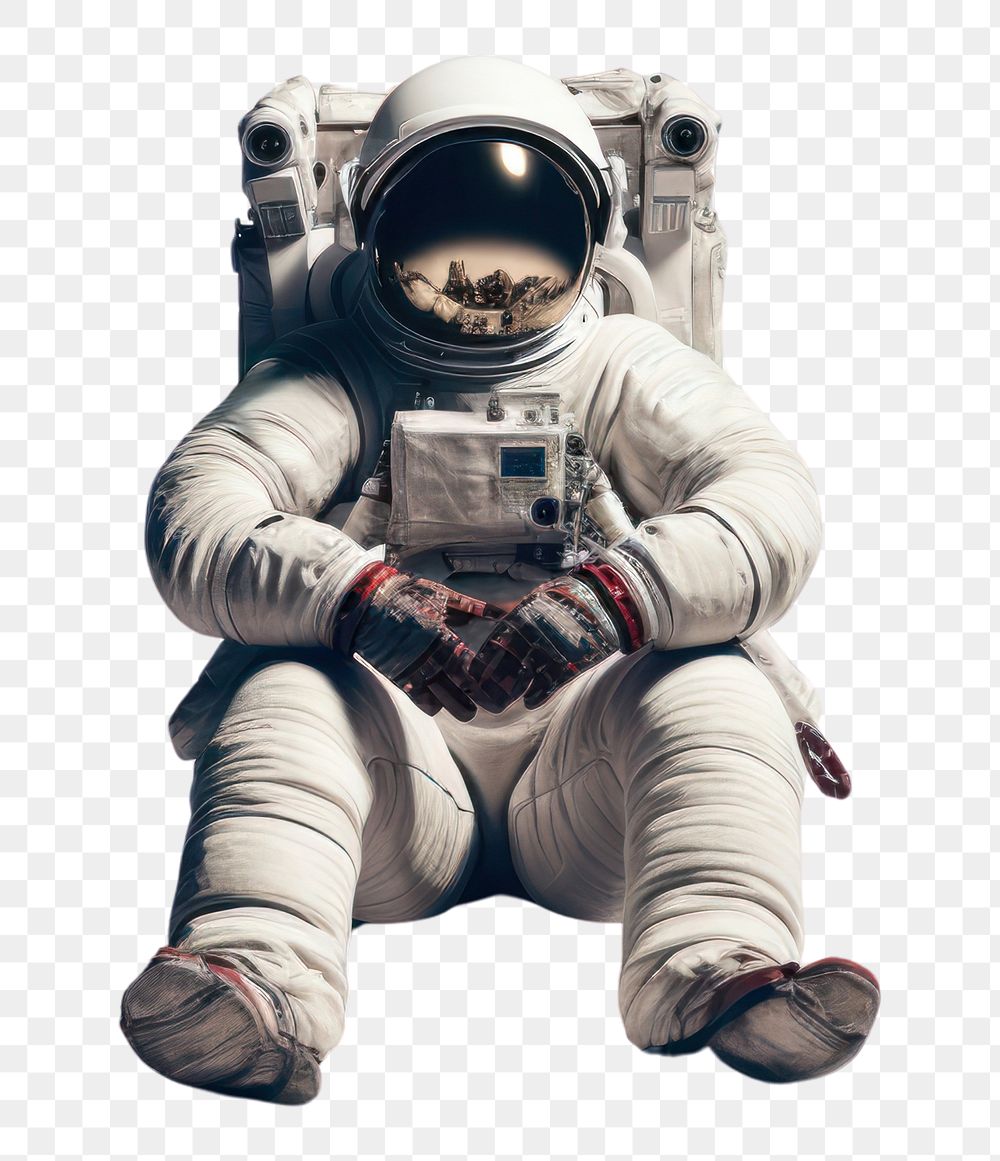PNG Astronaut astronaut sitting photo. AI generated Image by rawpixel.