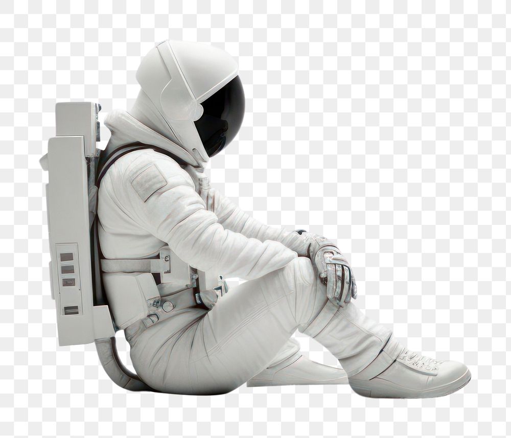 PNG Astronaut sitting astronaut white. AI generated Image by rawpixel.