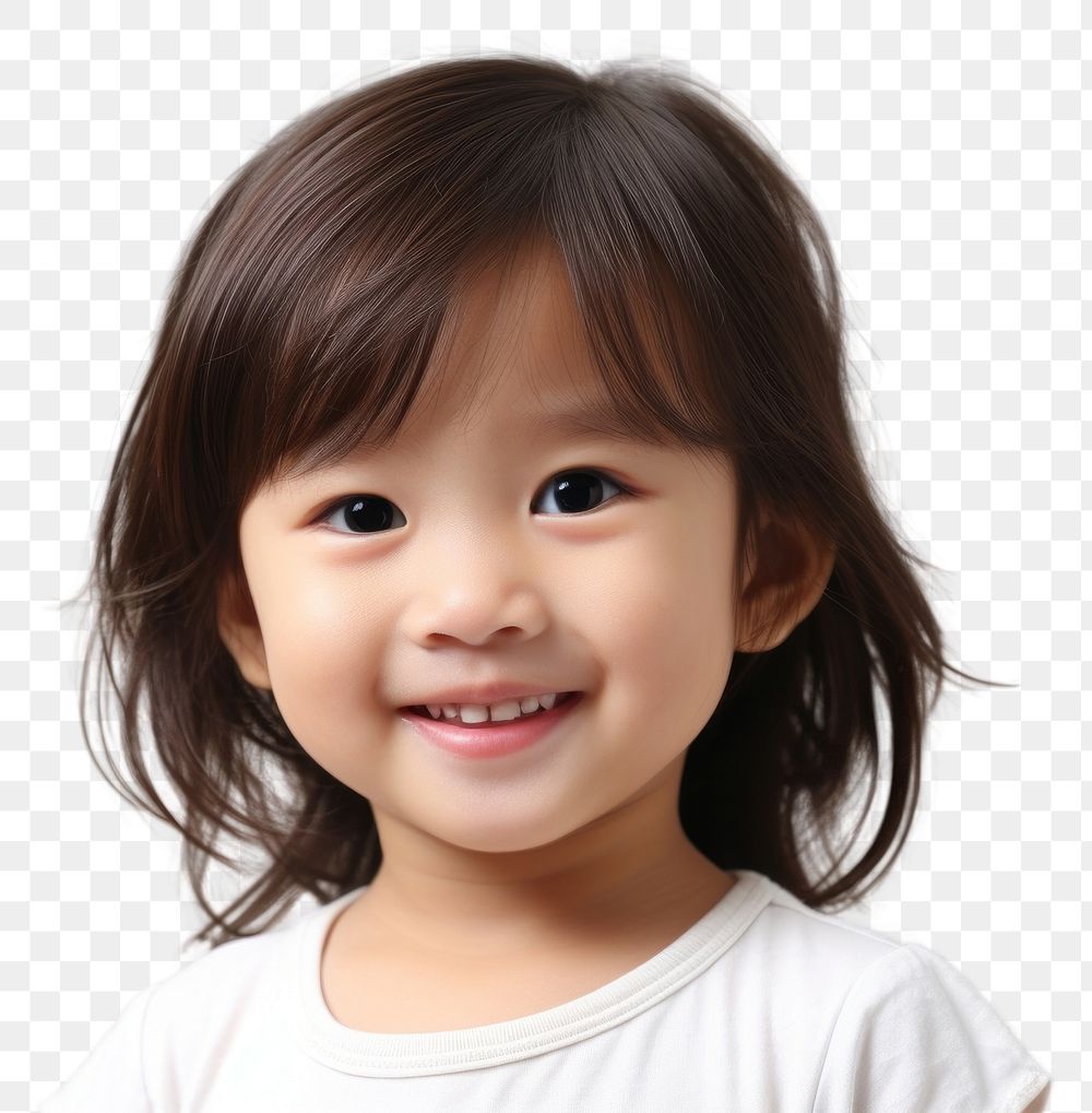PNG  Asian little girl portrait smiling child. AI generated Image by rawpixel.