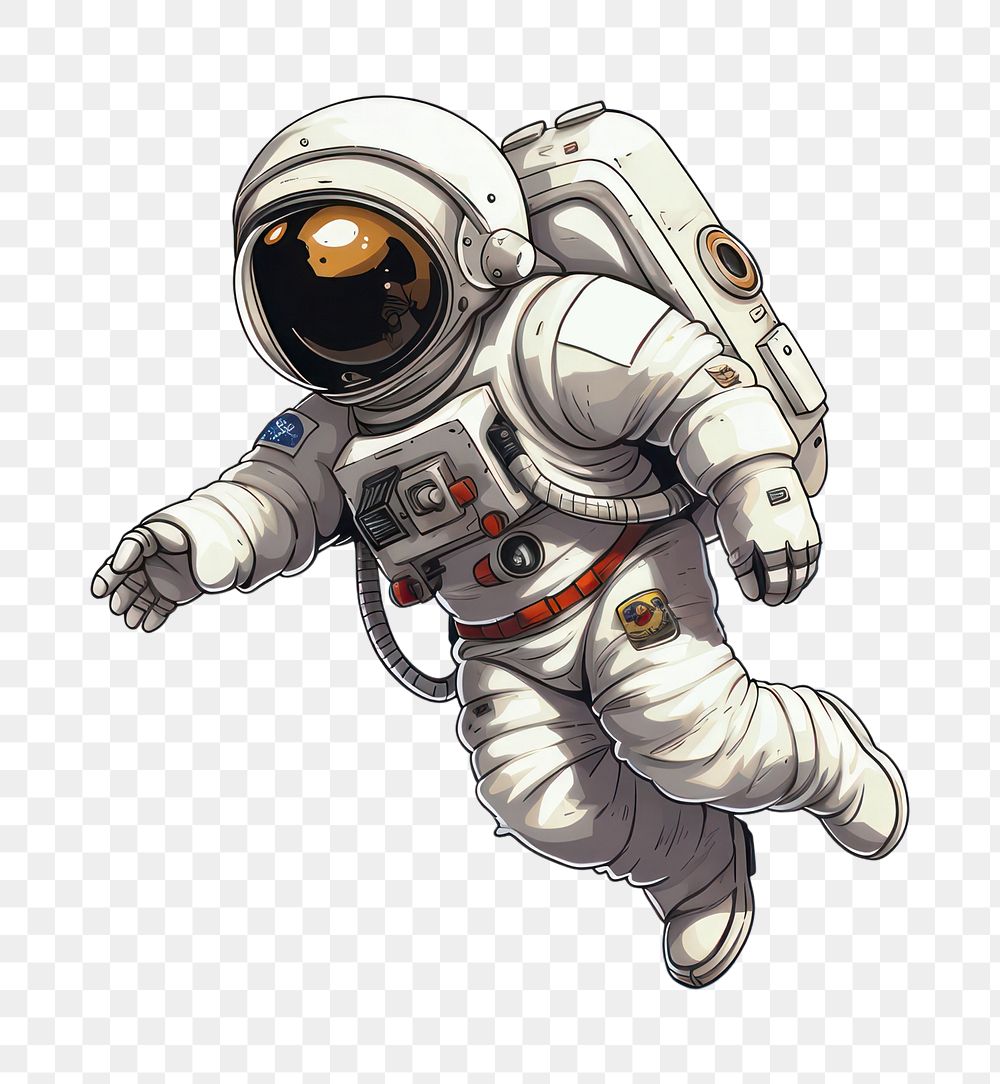 PNG Cartoon astronaut skydiving clothing. 