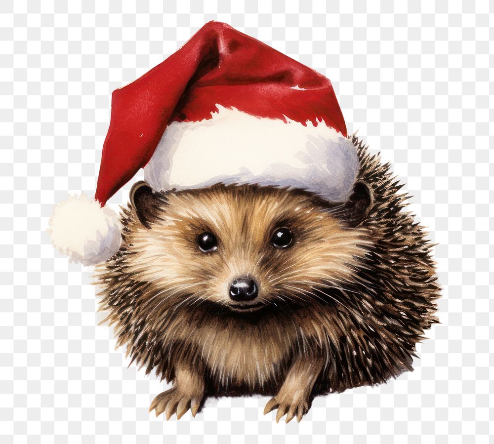 PNG Christmas animal character hedgehog mammal erinaceidae. 