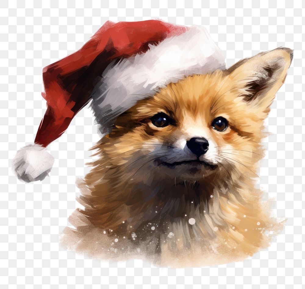 PNG Christmas animal image mammal pet fox. AI generated Image by rawpixel.