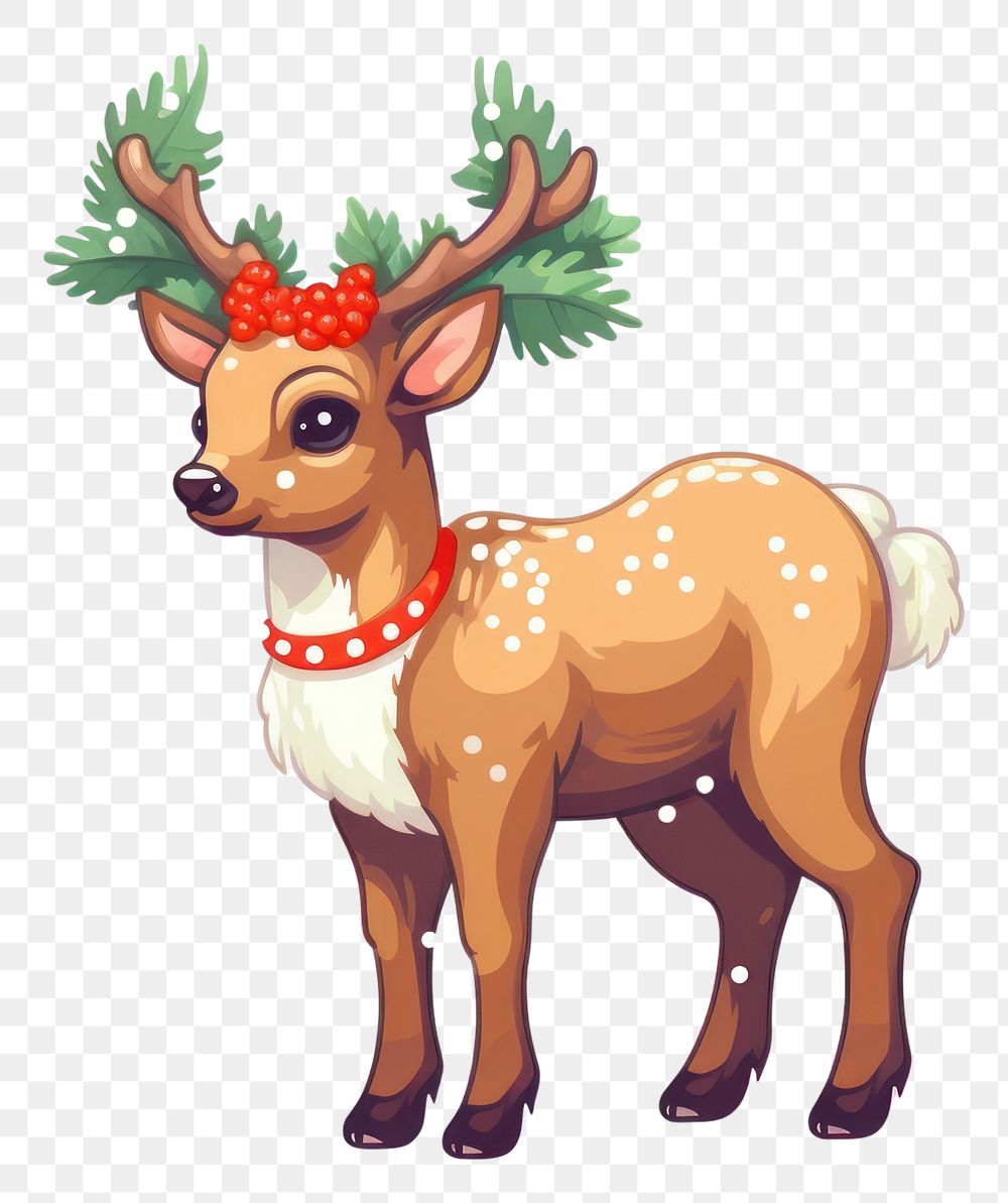 PNG Christmas animal image mammal white background representation. AI generated Image by rawpixel.