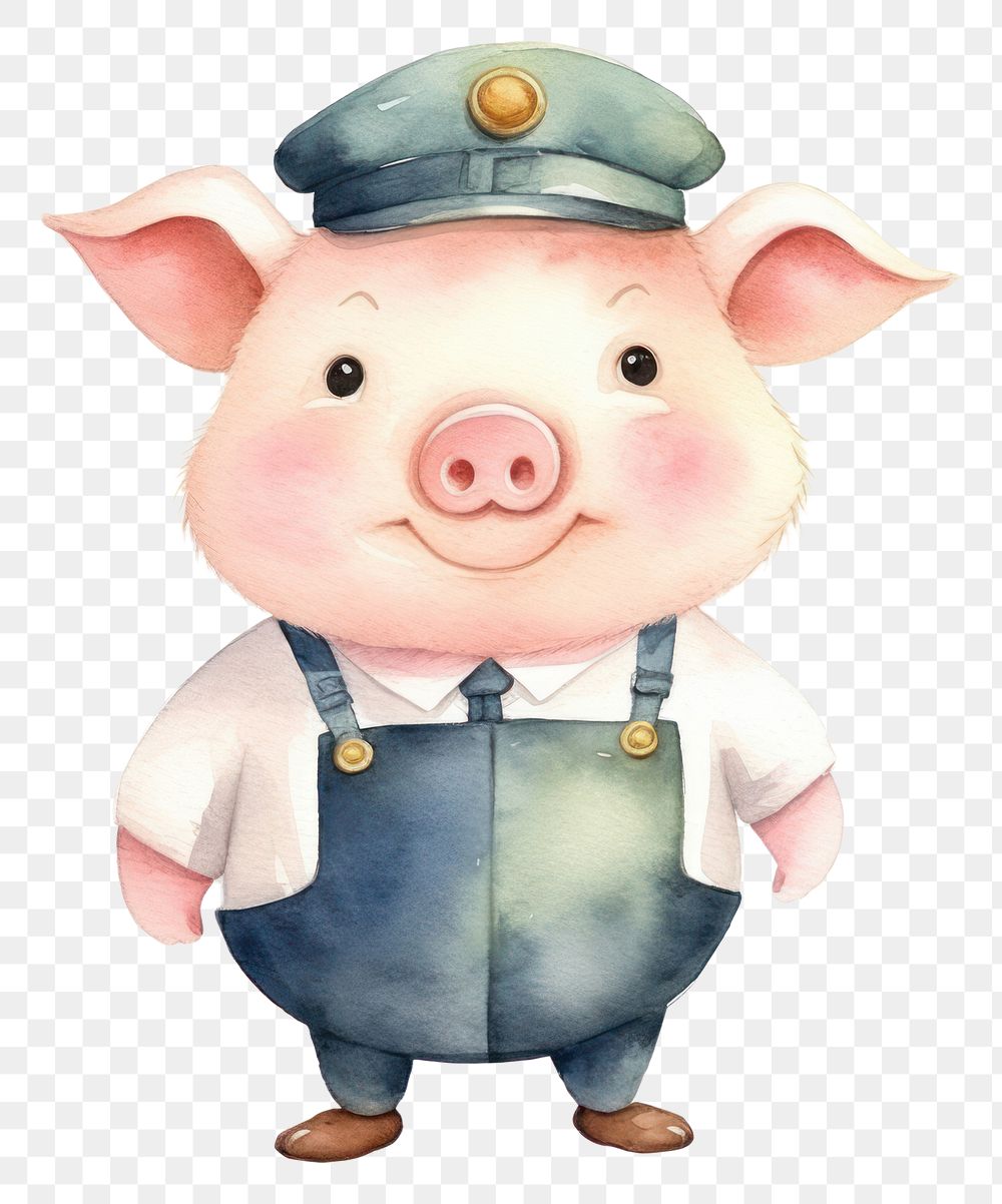 PNG Pig officer cartoon mammal representation. AI generated Image by rawpixel.