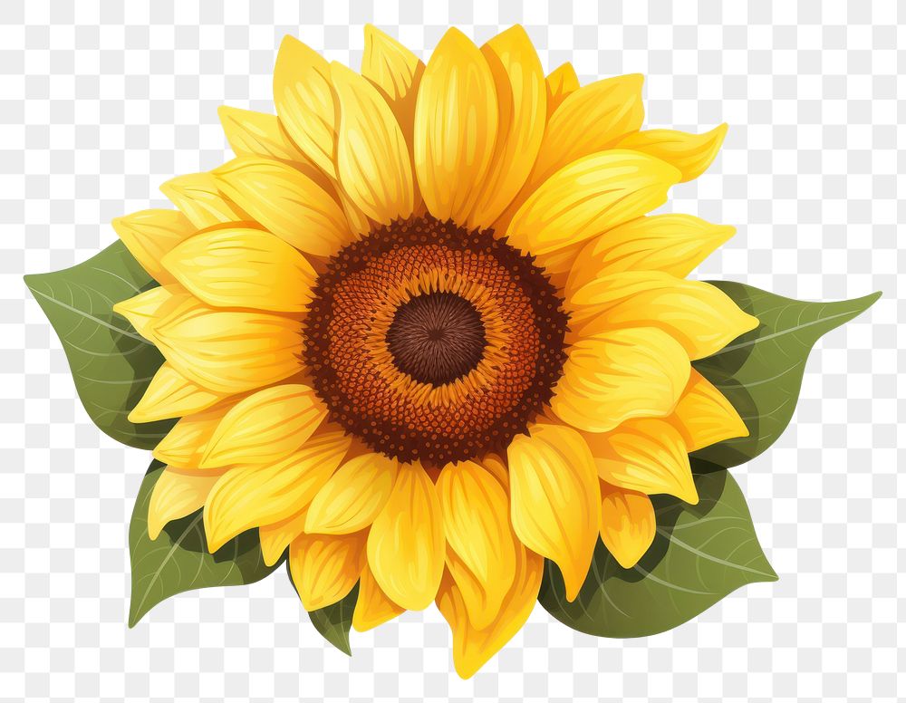 PNG Vector sunflower plant white background. AI generated Image by rawpixel.