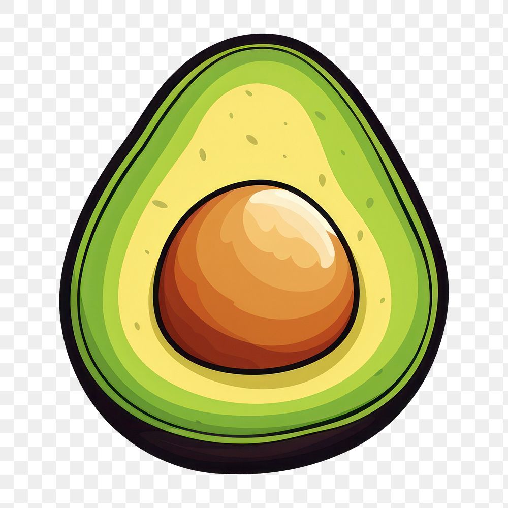 PNG Sticker avocado food white background. AI generated Image by rawpixel.