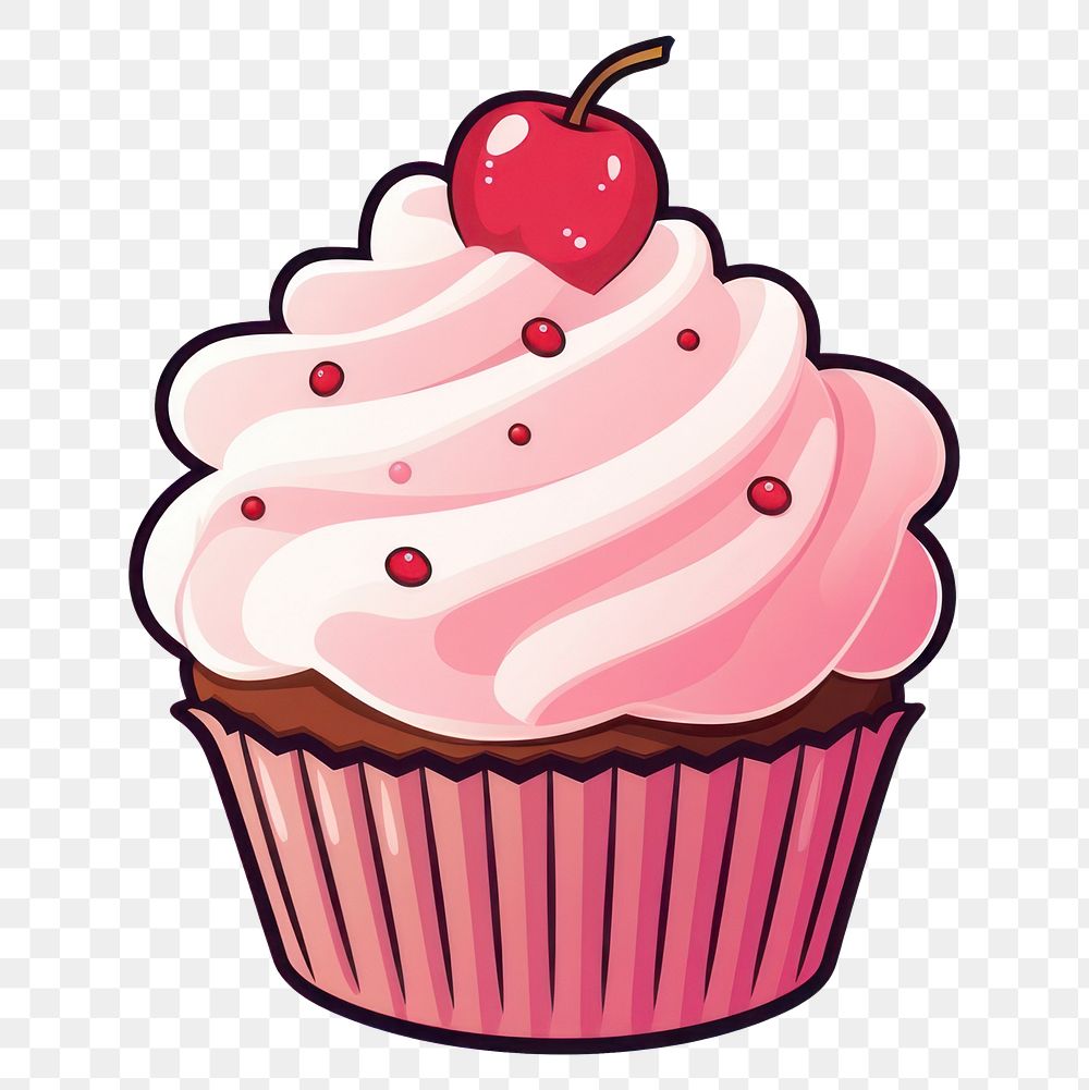 PNG Sticker cupcake dessert cartoon. 