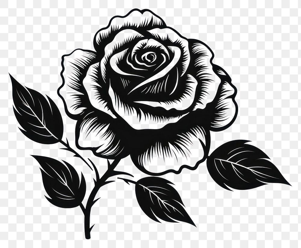 PNG Tattoo png rose drawing flower. 