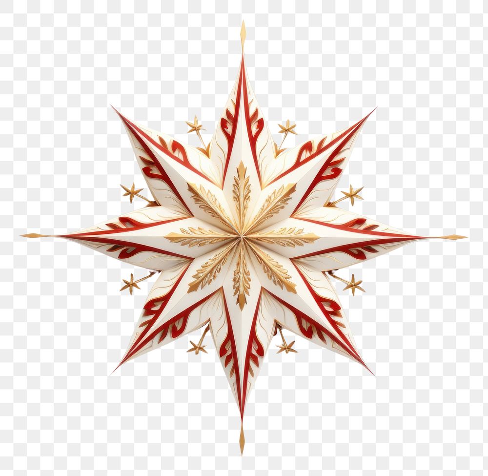 PNG Vintage christmas star art white background. AI generated Image by rawpixel.